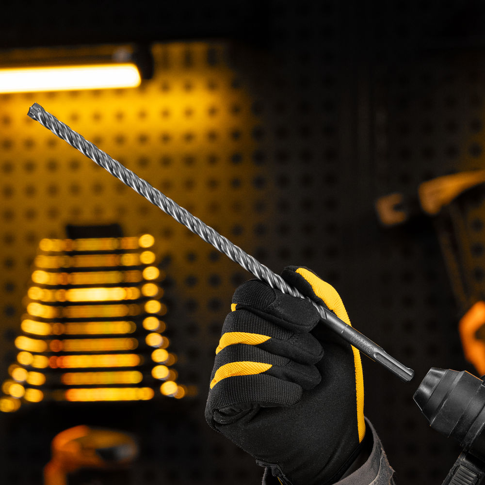 Бур по бетону, цельная крестовая пластина, 10x315 мм, SDS PLUS Denzel (705314)