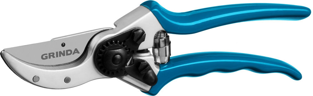 Плоскостной секатор P-23, 210 мм, усиленные лезвия, закалённая сталь, алюминиевые кованые рукоятки, PROLine GRINDA 423423