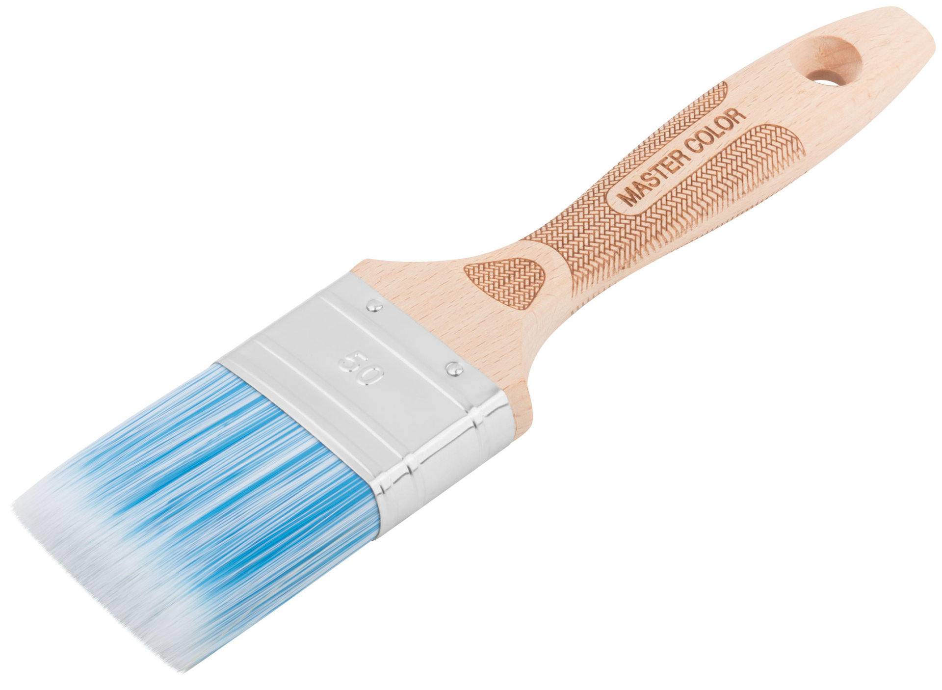 Кисть флейцевая, толщ. 16 мм, ПБТ-щетина, нерж. обжим., буковая ручка, ширина 50 мм (30-0033)