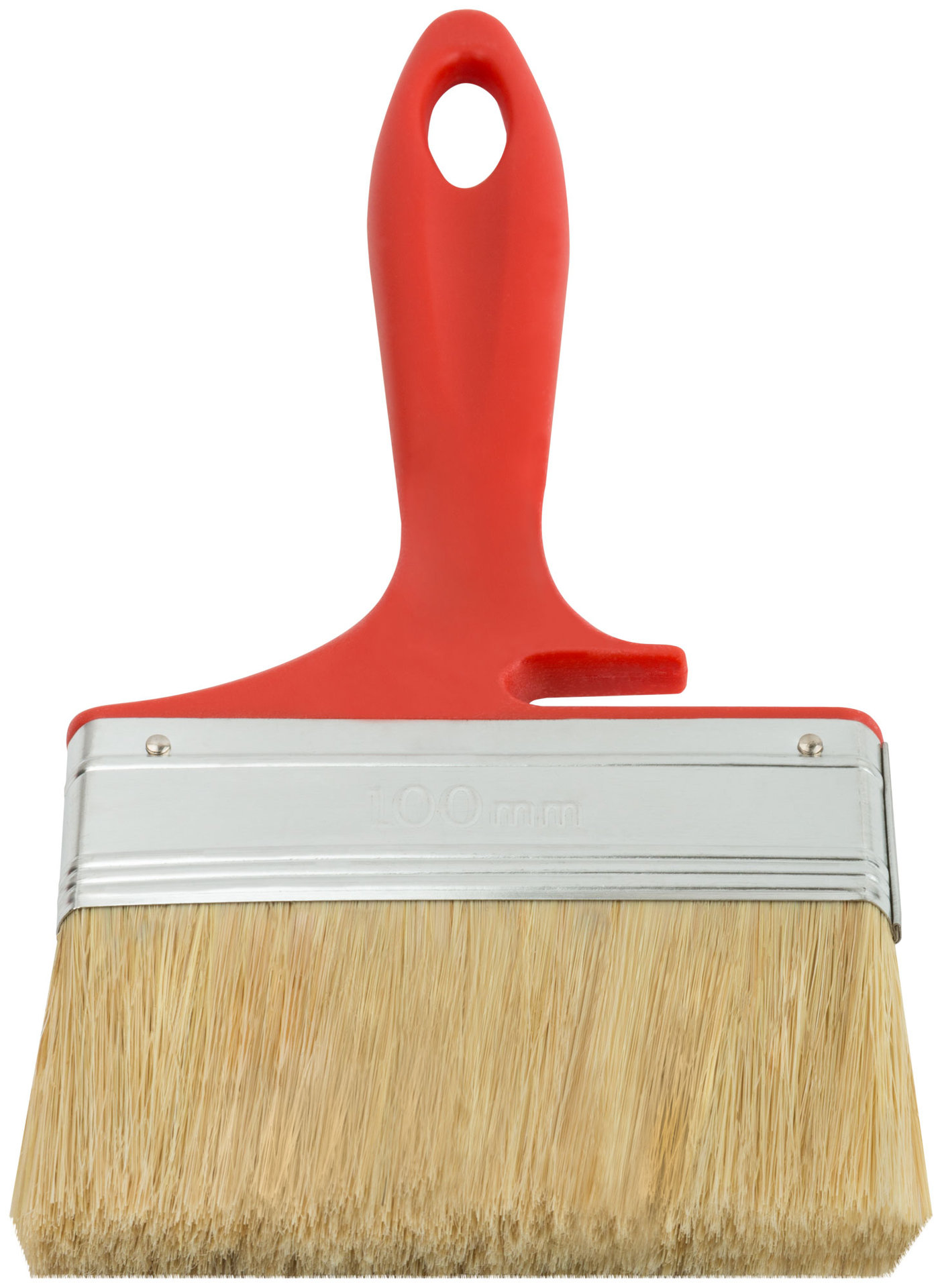 Кисть флейцевая Крафт, натур.светлая щетина, пластиковая ручка с выемкой 100 мм (00845)
