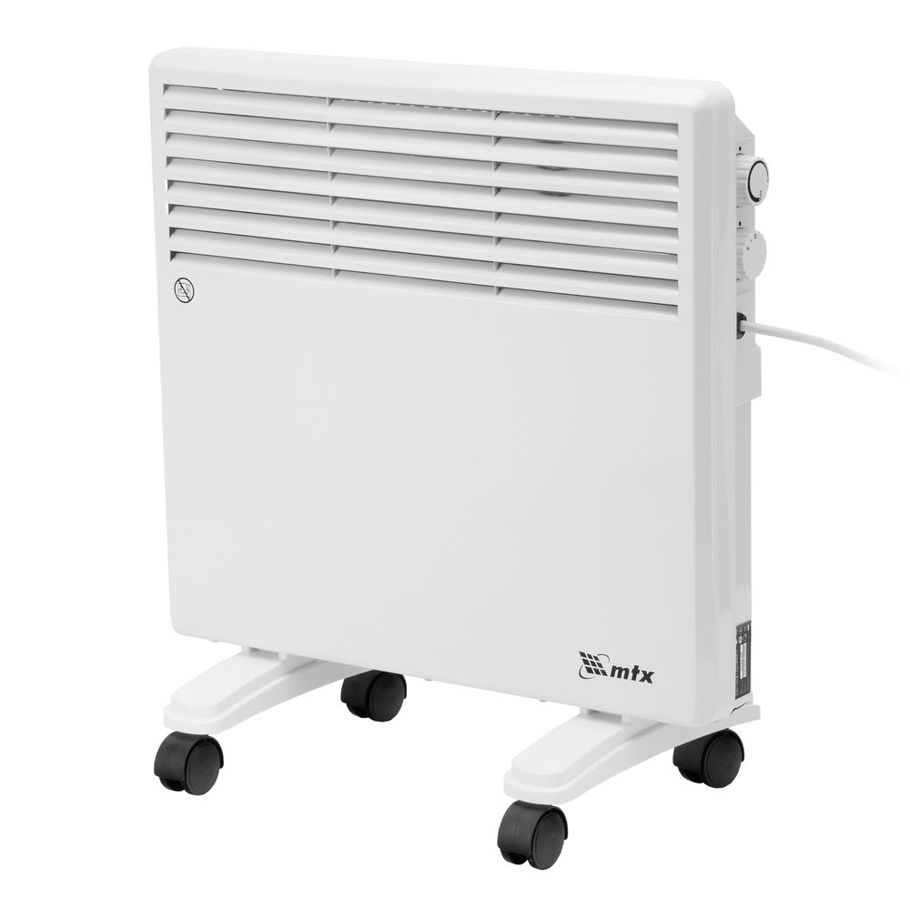 Конвектор электрический CH-1000, 1000 Вт, X-образный нагреватель, термостат, колеса MTX (98105)