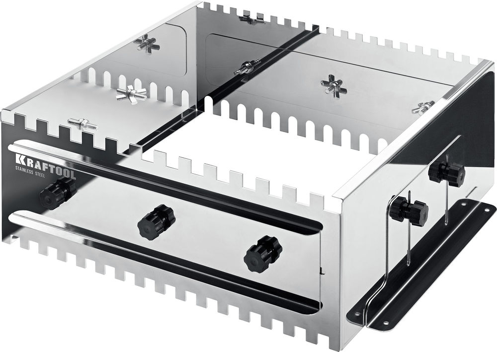 Раздвижная гребенка для плитки зуб 8 10 12 мм полукруг 10?20 мм нерж. сталь BUNKER-4 KRAFTOOL 08081
