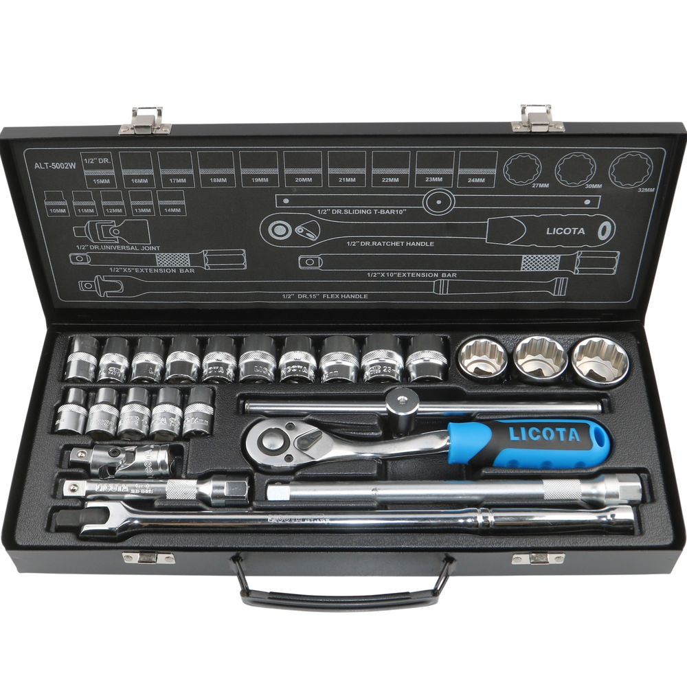 Licota ALT-5002W Набор торцевых головок 1/2 12-ти гранных 24 пр., 10-32 мм (ALT-5002W)