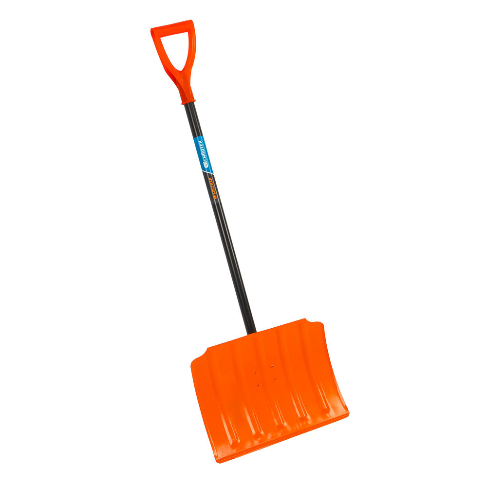 Лопата для уборки снега стальная, 470х335х1335 мм, стальной черенок, Сибртех (61656)
