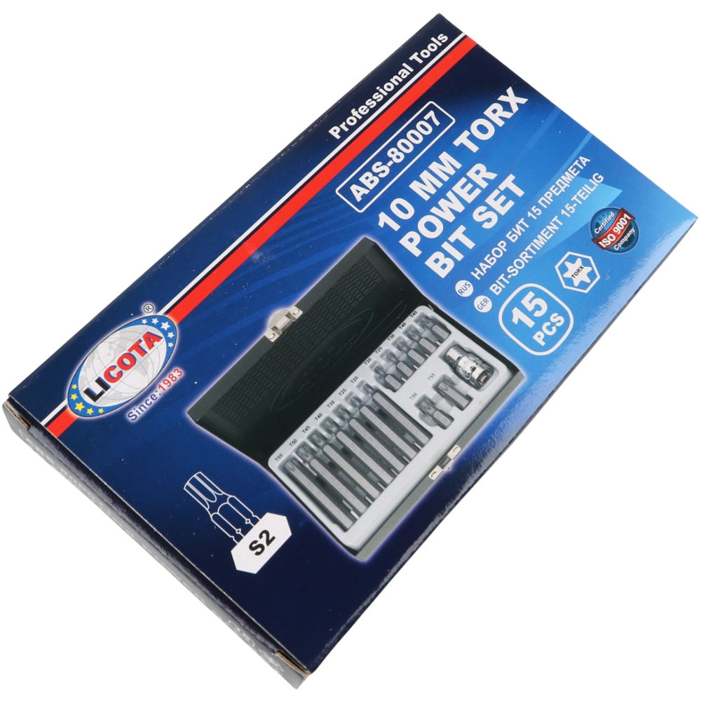 Набор бит Торкс Т20-Т55, 15 пр., Licota, ABS-80007