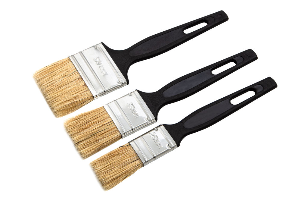 Набор кистей флейцевых 3 шт. (25 мм, 35 мм, 50 мм) натуральная щетина, пластиковая ручка Сибртех (82507)