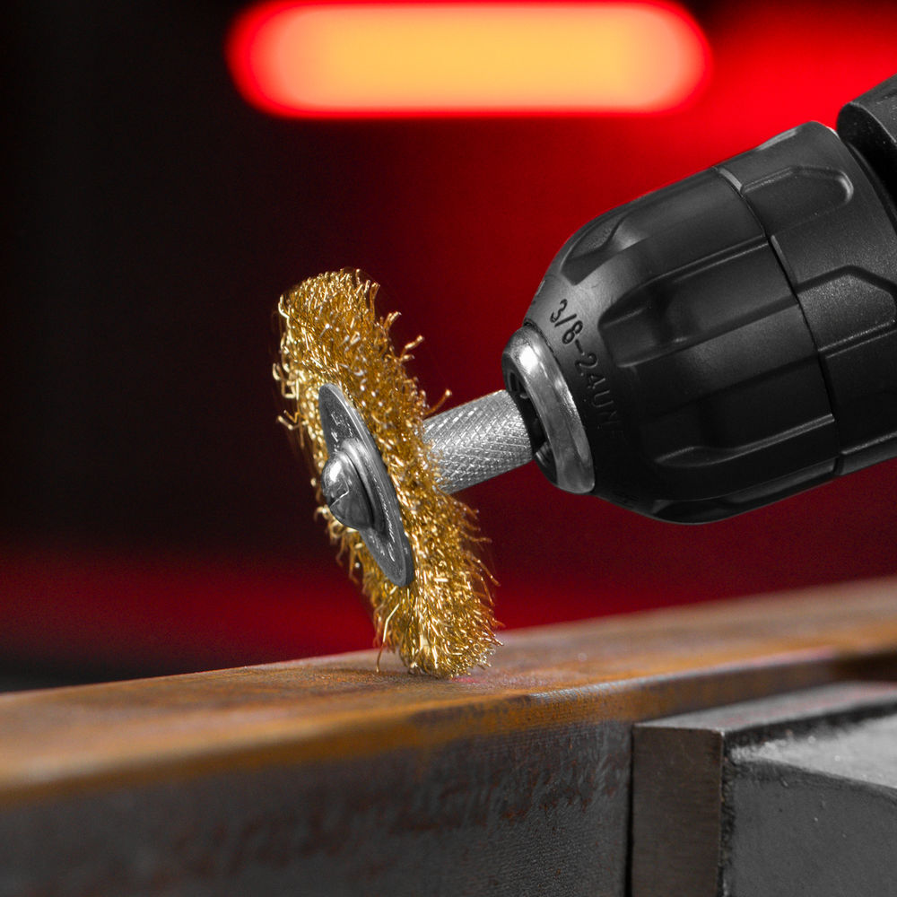 Набор щеток для дрели, 3 шт, 3 плоские, 50-63-75 мм, со шпильками, металлические Matrix (74490)