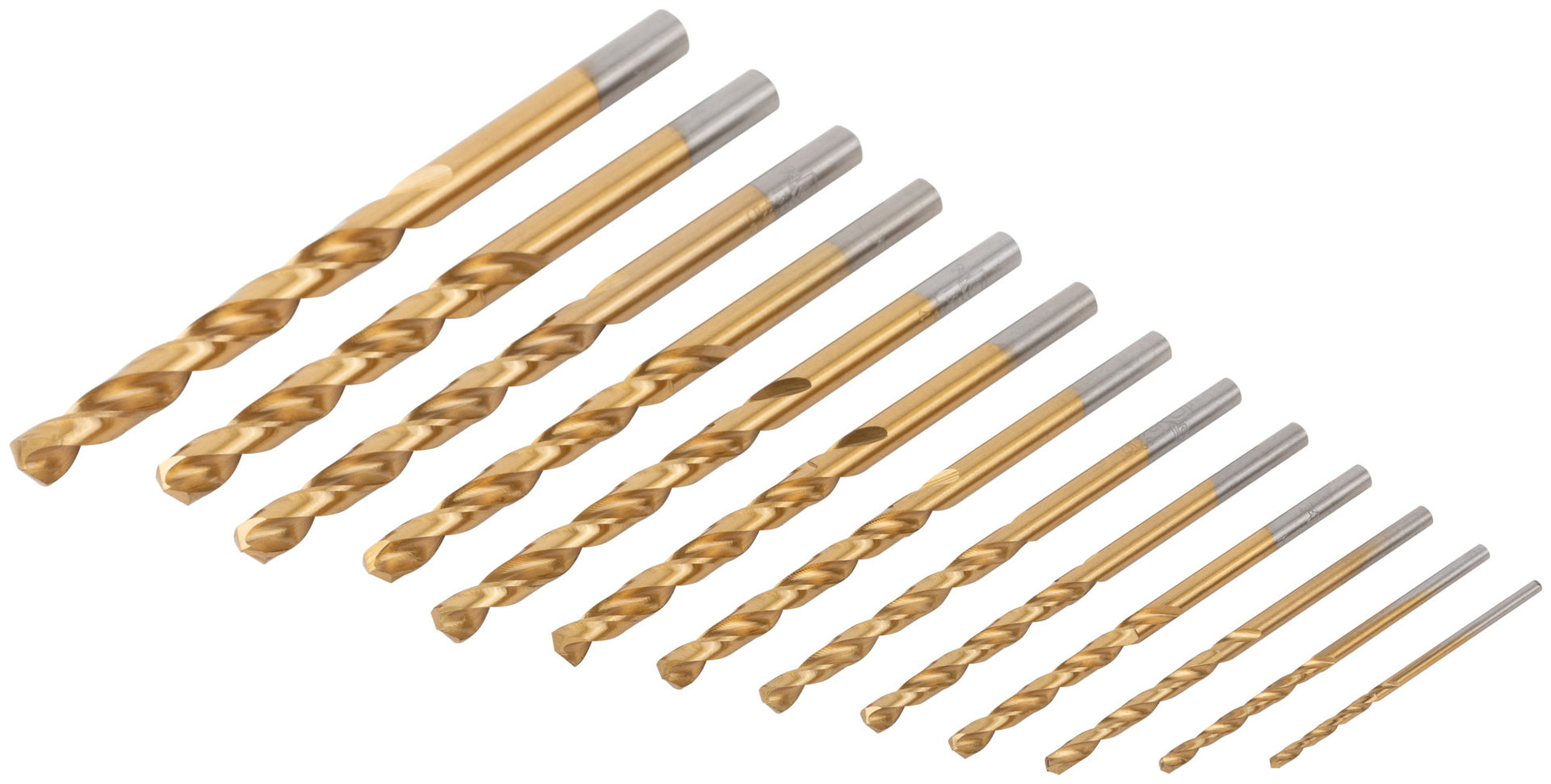 Набор сверл по металлу HSS шлифованные, титановое покрытие, угол заточки 135°, пласт. кейс, 13 шт. (1.5-2.0-2.5-3-3.2-3.5-4-4.5-4.8-5-5.5-6-6.5 мм) (35734М)
