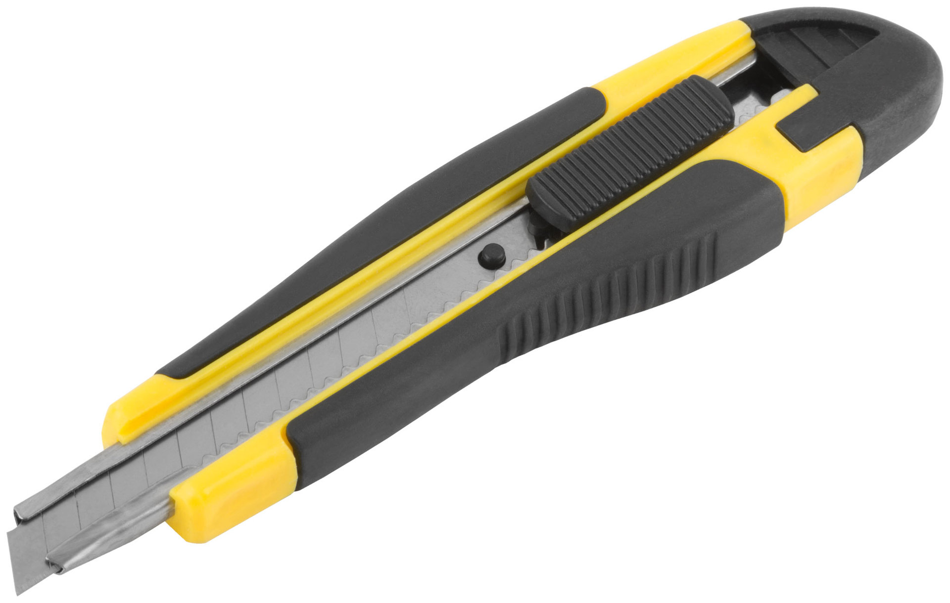 Нож технический 9 мм усиленный прорезиненный (10212)