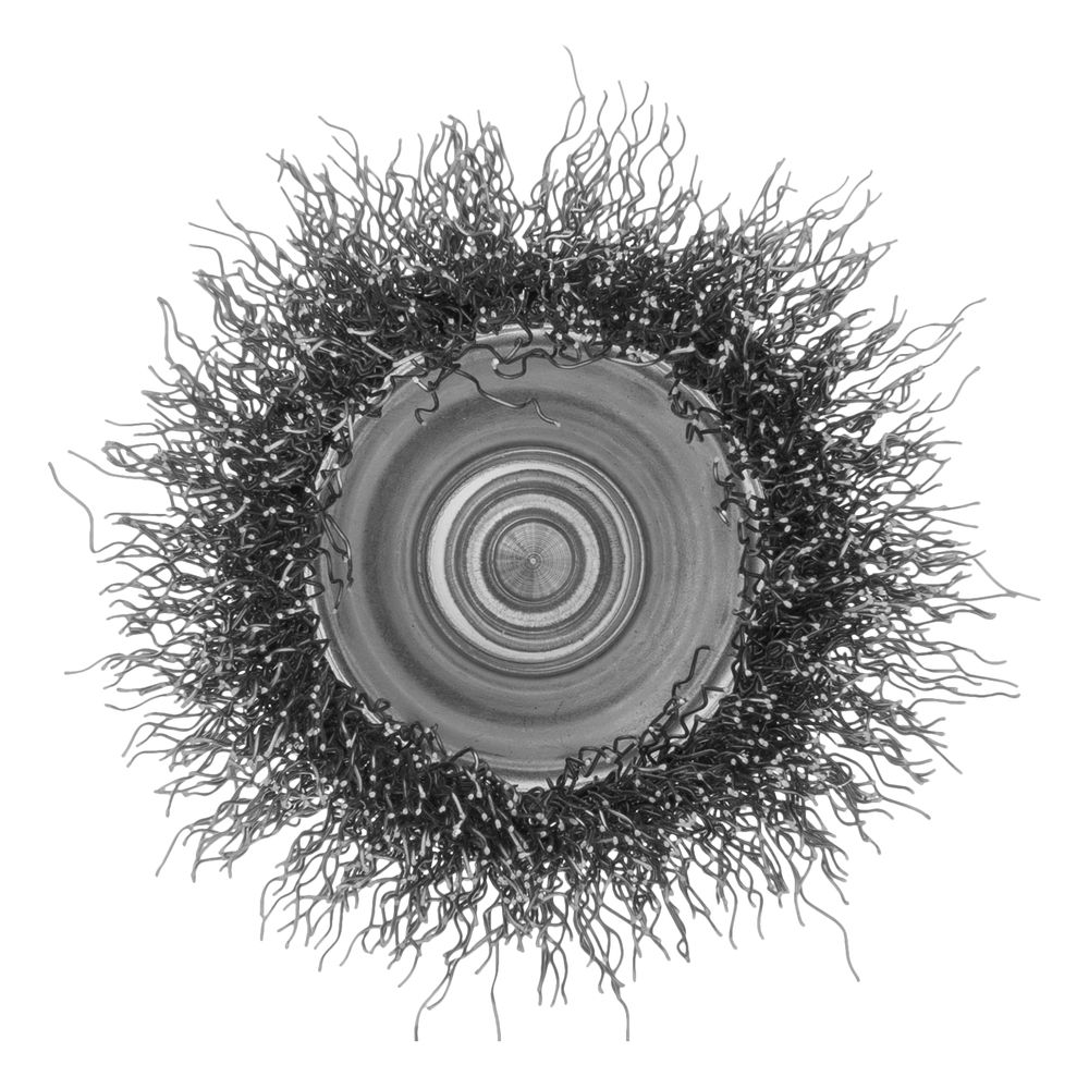 Щетка для дрели, 50 мм, чашка со шпилькой, витая проволока 0.3 мм Сибртех (744757)