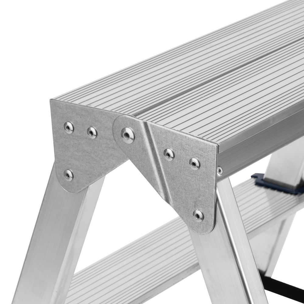 Стремянка двусторонняя 2 ступени, алюминиевая, Сибртех (97922)