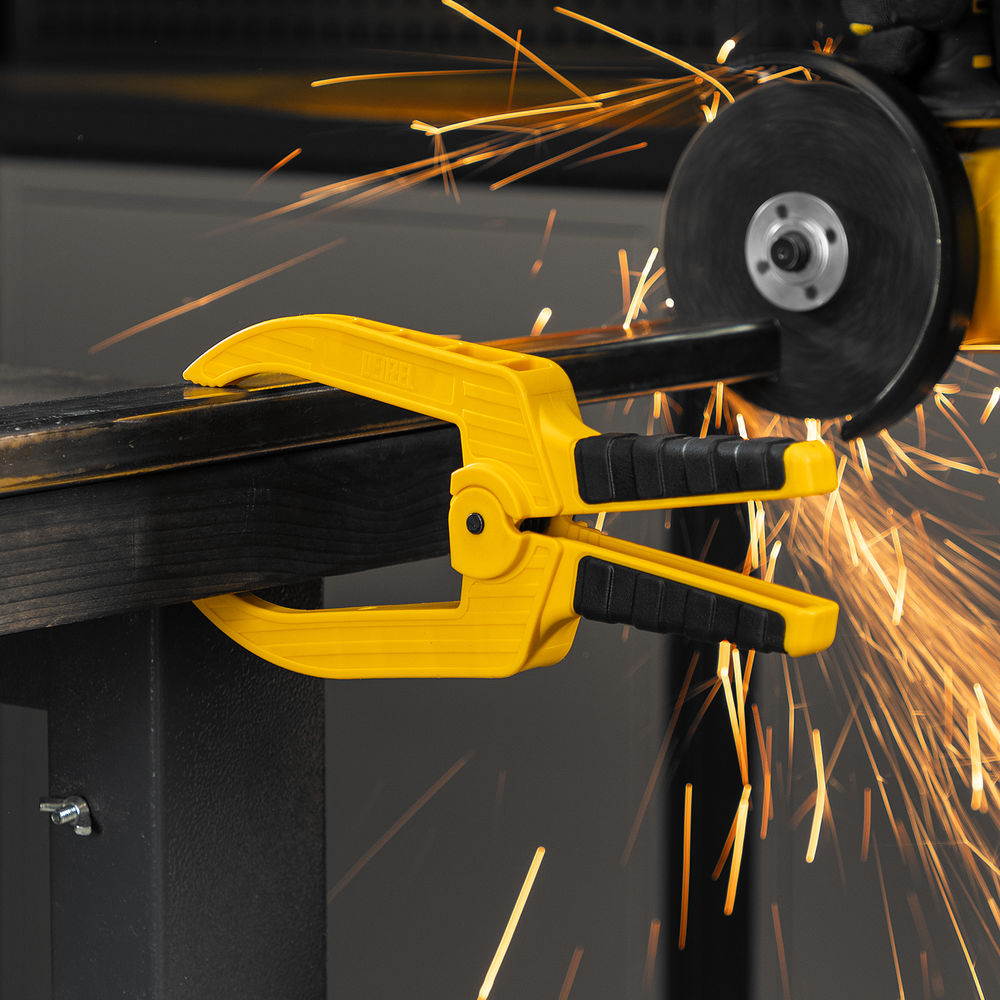 Струбцина клещеобразная, удлиненная 75 х 110 мм двухкомпонентные рукоятки Denzel (20790)