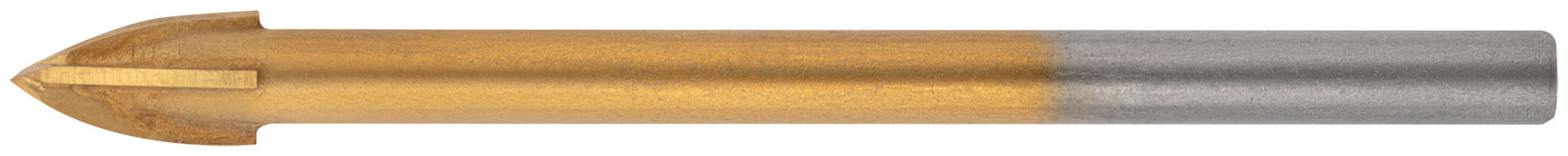 Сверло по кафелю и стеклу, 4 режущие кромки, титановое покрытие 5х60 мм (35485)