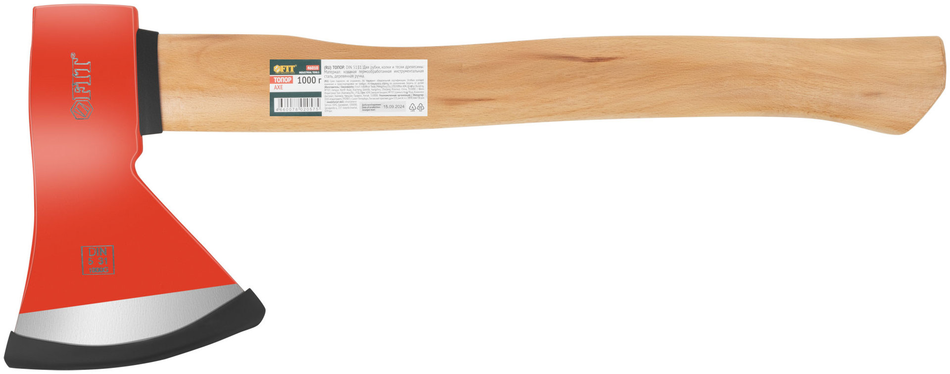 Топор кованая усиленная сталь, деревянная ручка 1000 гр.