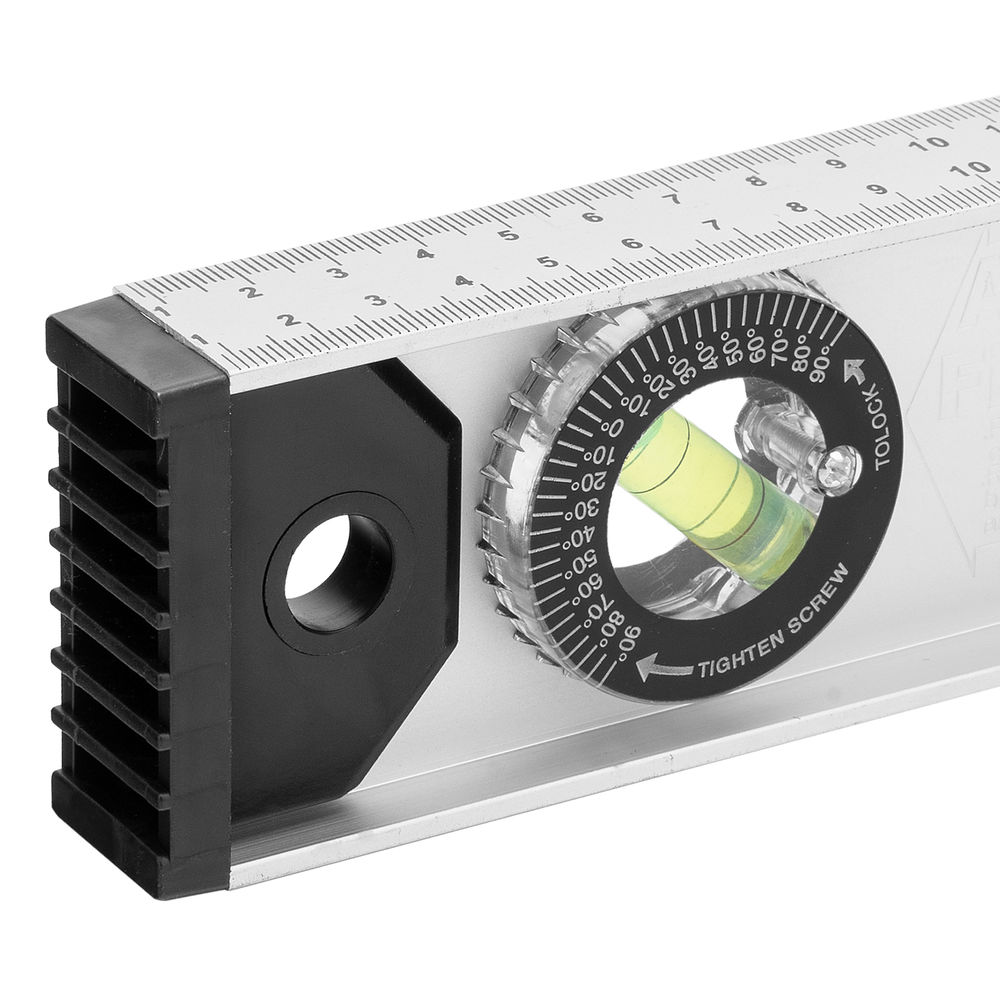 Уровень алюминиевый Рельс, 1200 мм, 3 глазка (1 поворотный) Matrix (34032)