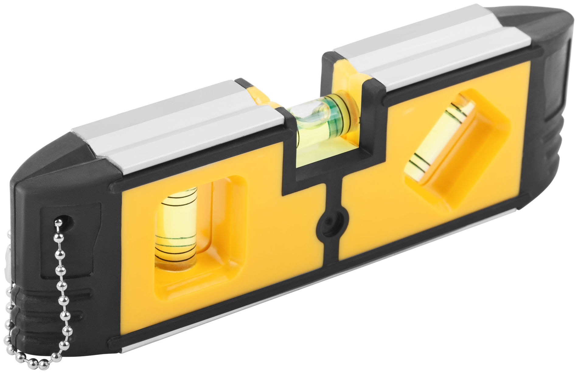 Уровень Мини пластиковый, 3 глазка, магнитный, с алюминиевой рамкой, Профи 150 мм (18607)