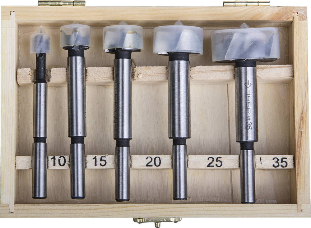 Набор сверл форстнера по дереву фанере ДСП 5 шт 10-15-20-25-35 мм ЗУБР 2994-H5