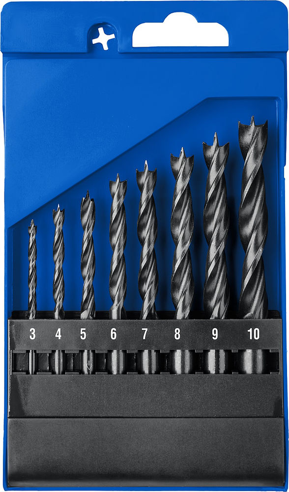 Набор спиральных сверл по дереву 8 шт (3-4-5-6-7-8-9-10 мм), М-образная заточка ЗУБР Профессионал 29421-H8_z01