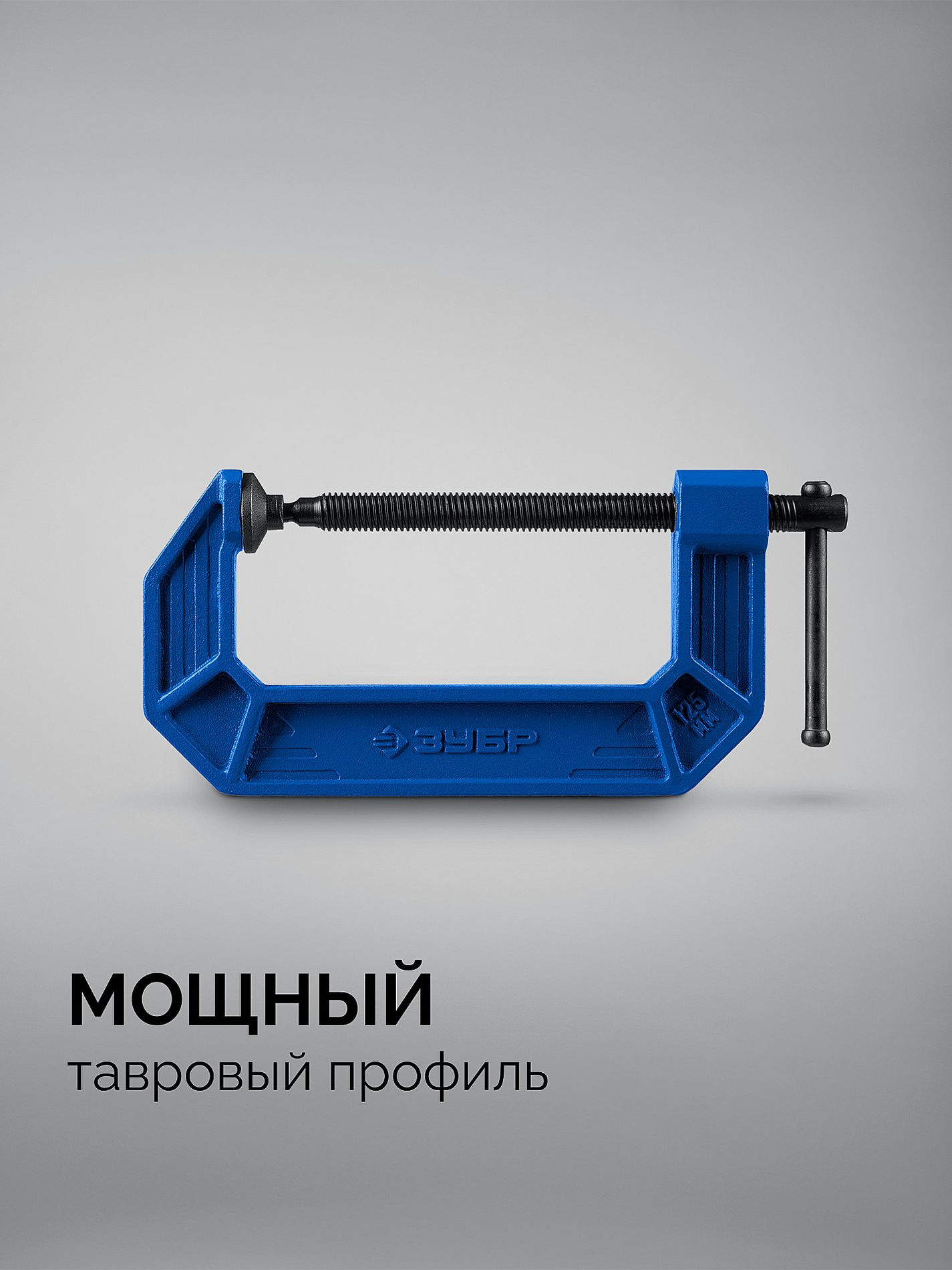 ЗУБР ПСС-125, 125 мм,чугунная струбцина тип С (G-образная), Профессионал (32245-125_z03)