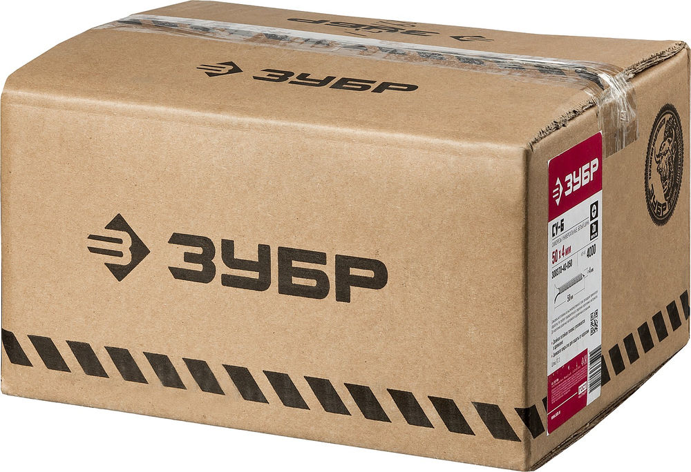 Саморез универсальный 50 х 4.0 мм, белый цинк, 4000 шт СУ-Б ЗУБР 300370-40-050