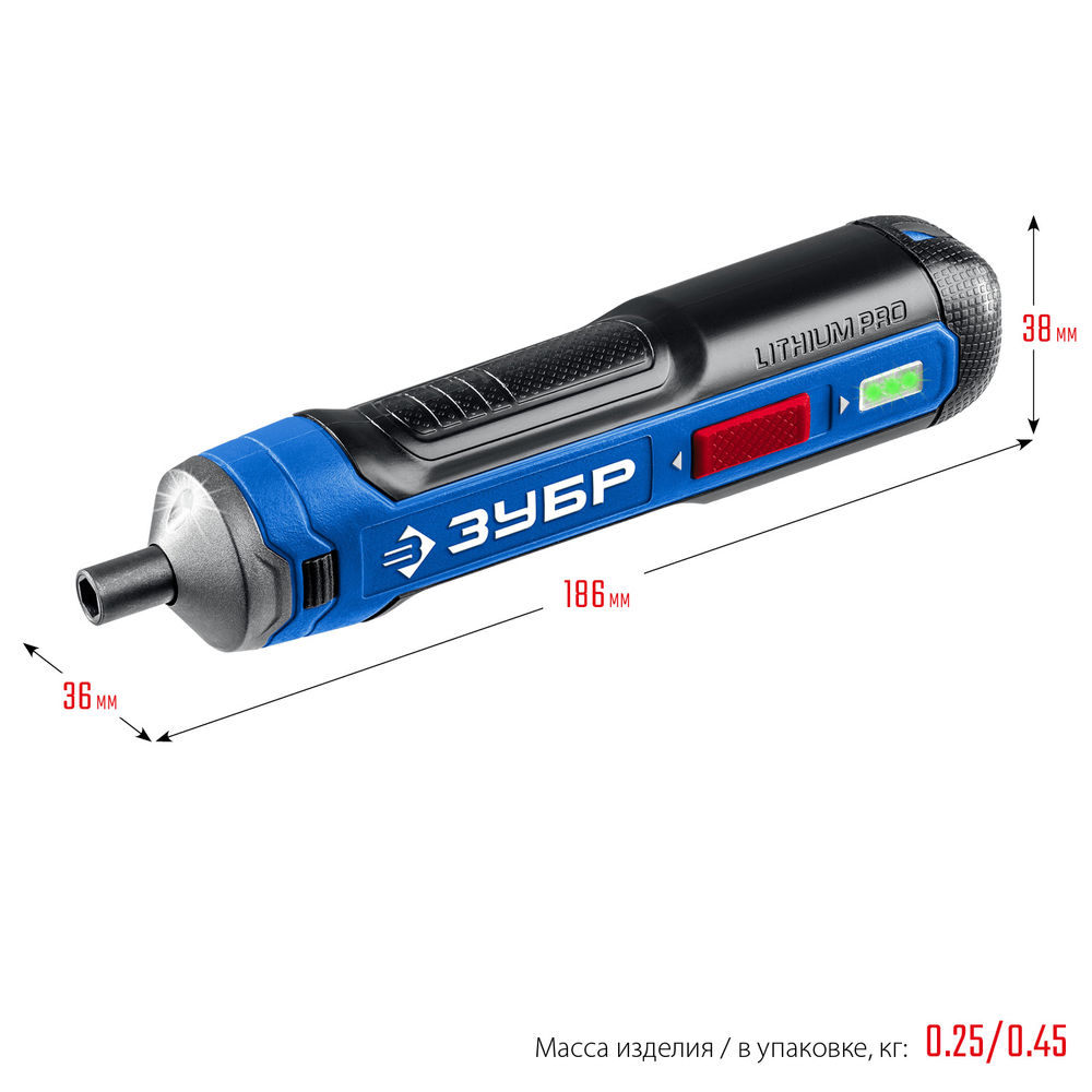 Отвертка аккумуляторная ZUBR GO 4 Vmax ЗУБР Профессионал PSD-4