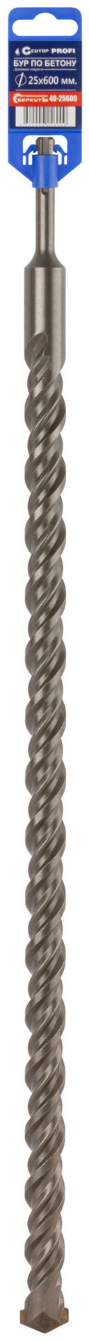 Бур по бетону CUTOP, Profi, двойная резьба, SDS-Plus, 25 х 600 мм (40-25600)