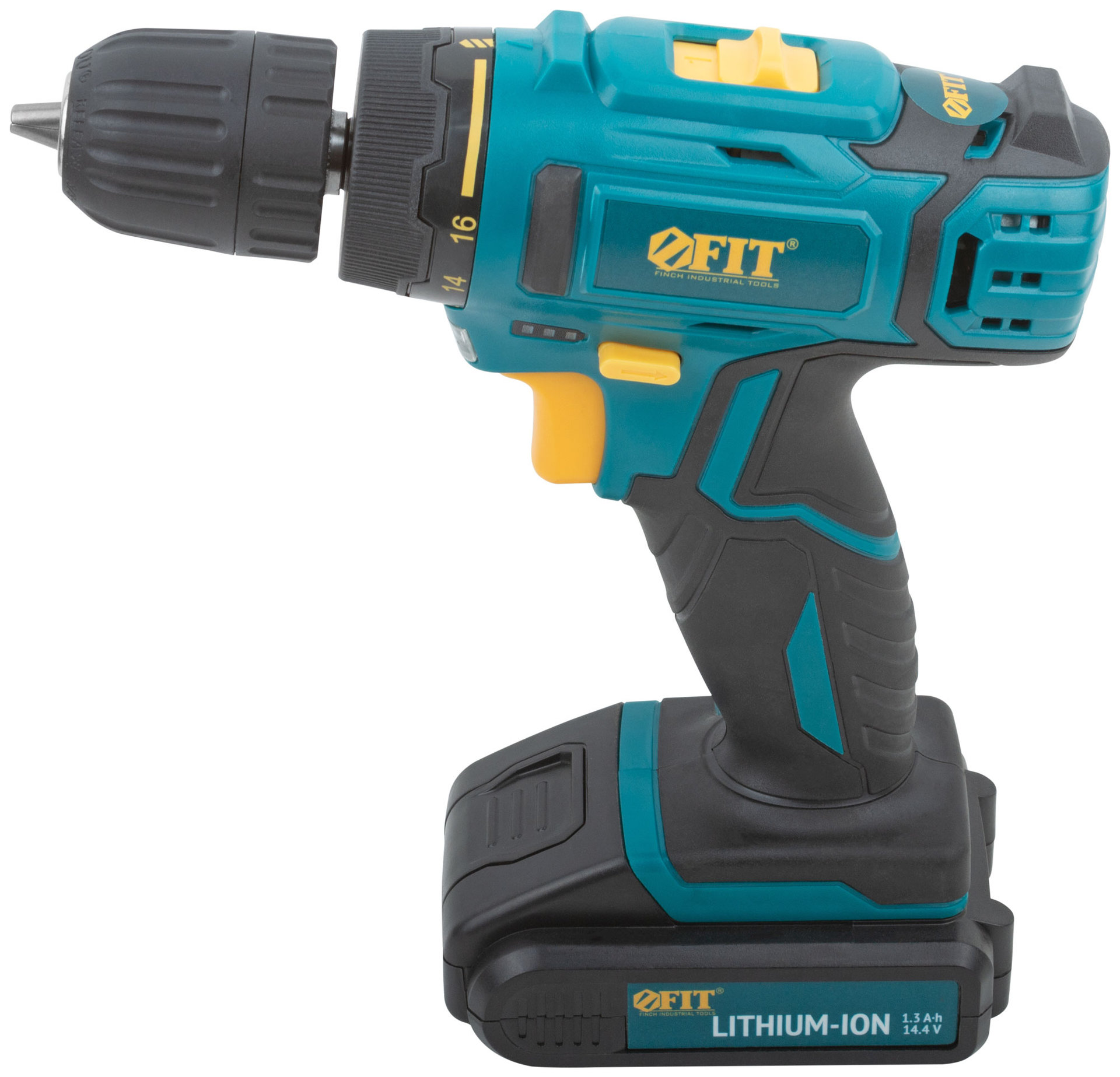 Дрель-Шуруповерт акк. 14,4 В; 0-400/1450 об/мин; 23 Нм; 1 (Li-Ion) 1,3 Ач; 1,5 ч.; рез. накл.; коробка (80187)