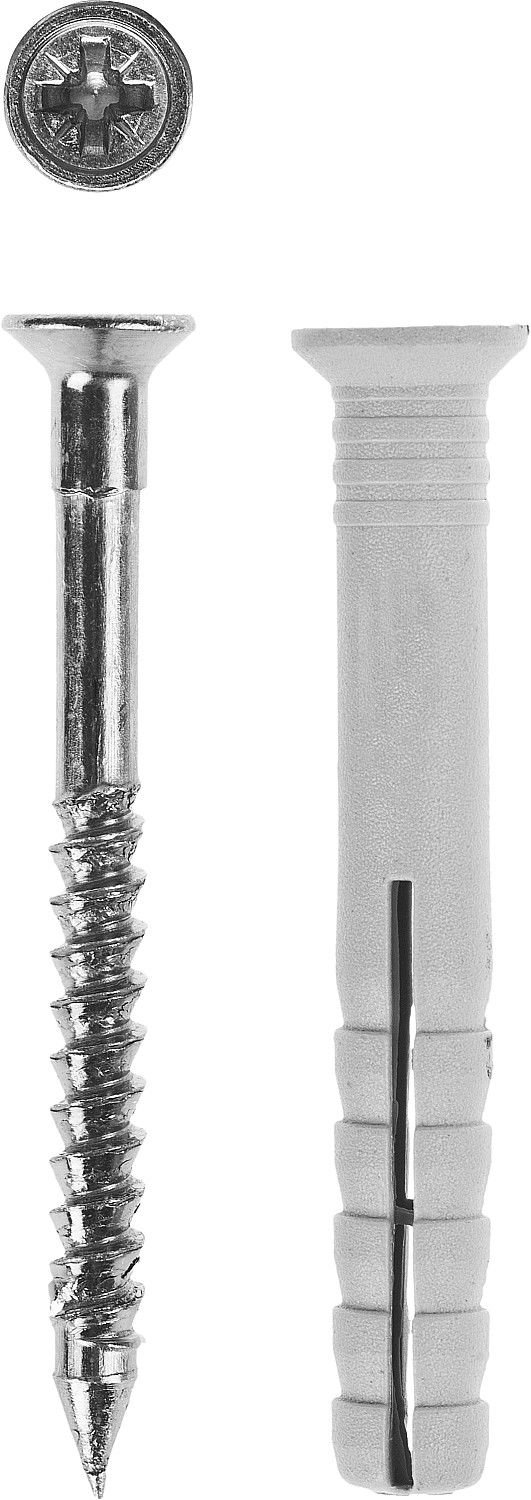 Дюбель-гвоздь 6 х 40 мм, потайной бортик, 125 шт ЗУБР 4-301345-06-040