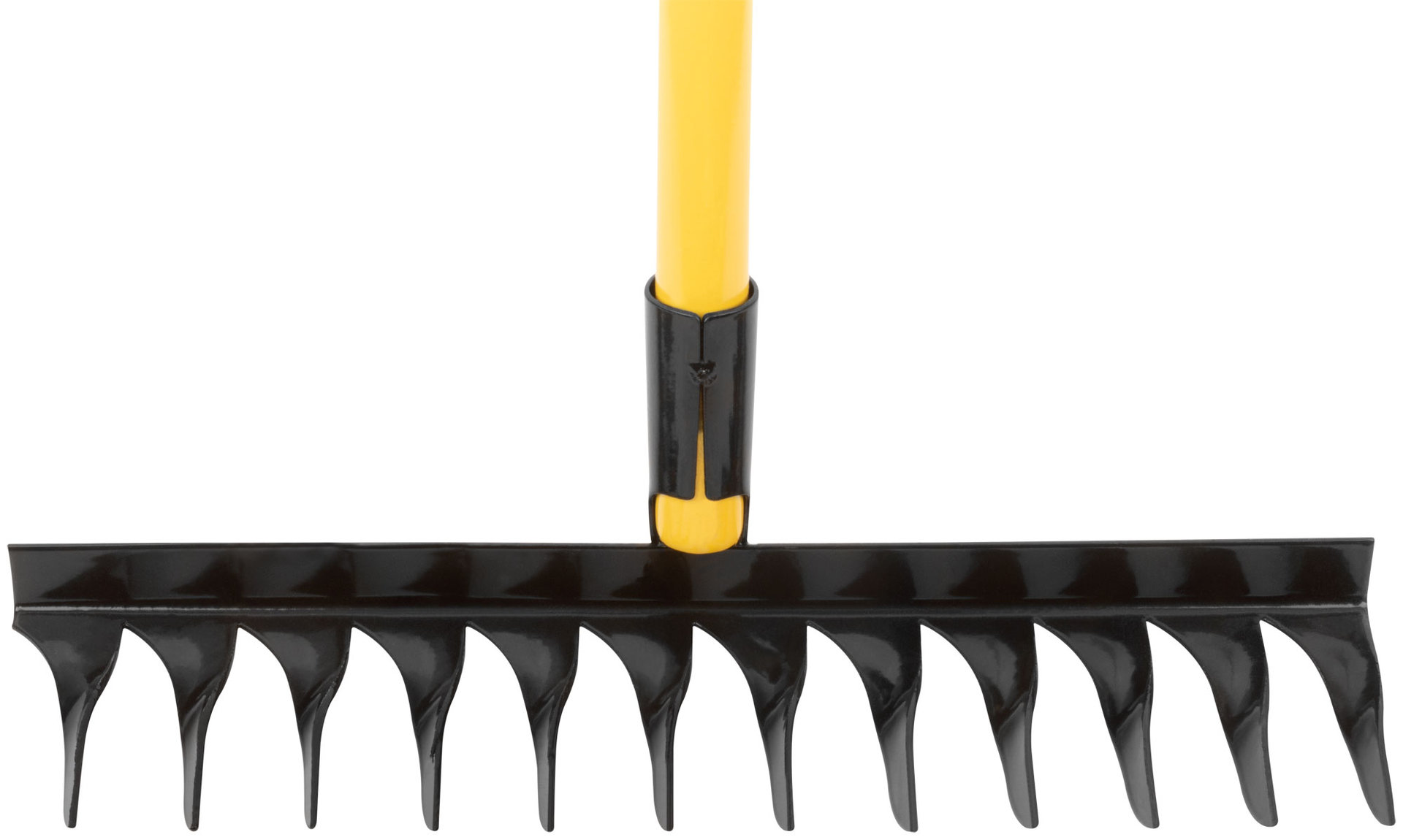 Грабли, витой зуб, 12 зубьев, с желтым метализированным черенком (76978)