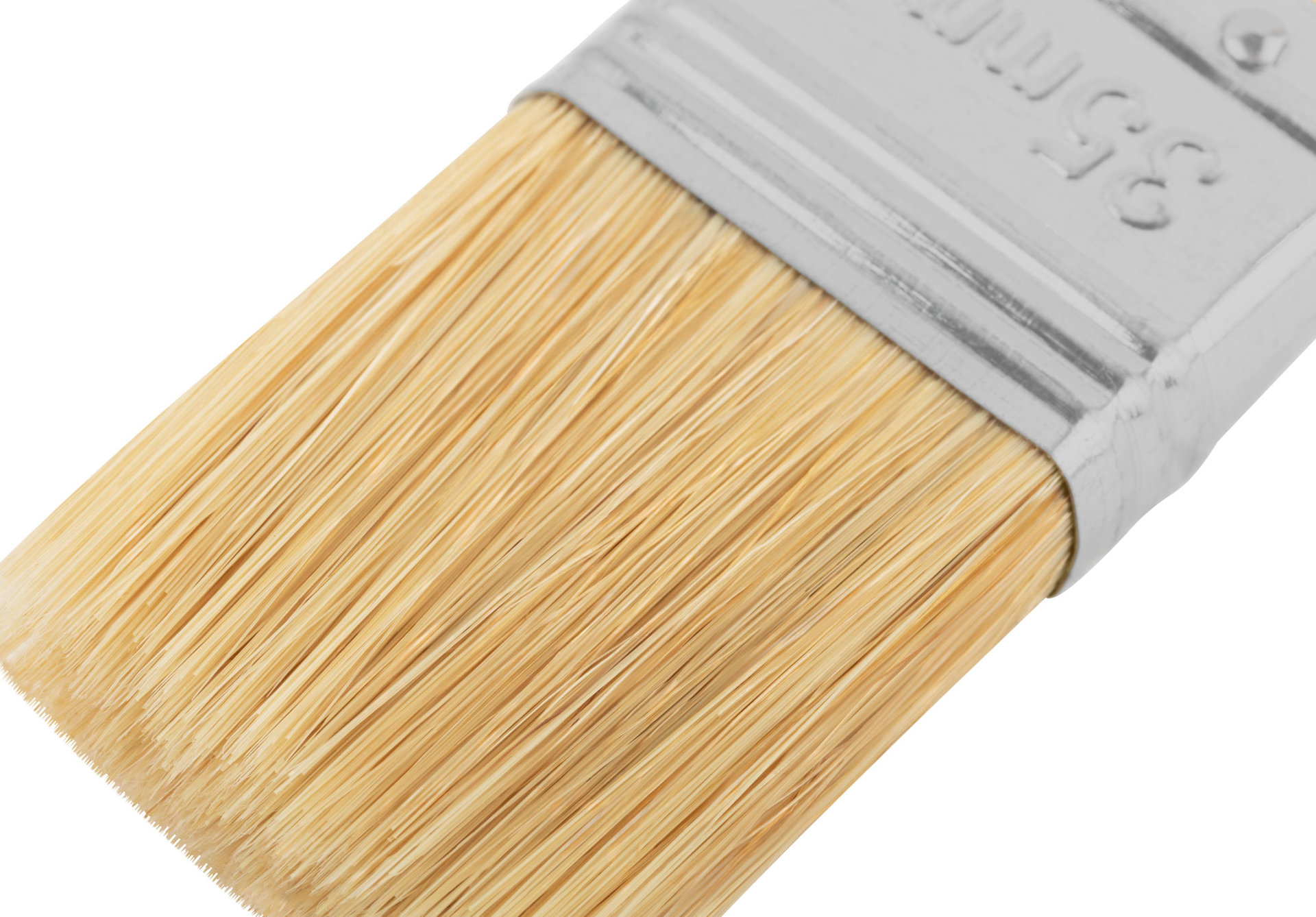 Кисть флейцевая, натур. щетина, 55% топс, лакиров.ручка, ширина 35 мм (30-0012)