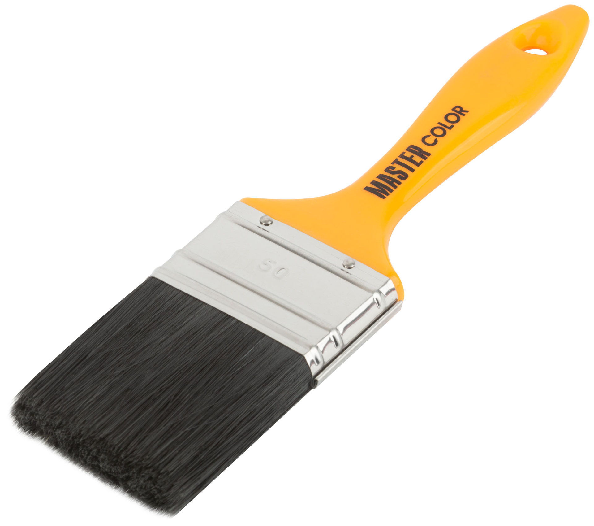 Кисть флейцевая, толщ. 14 мм, 70% ПБT/30% чёрн.натур. щетина, нерж. обжим, пласт.ручка, ширина 50 мм (30-0163)