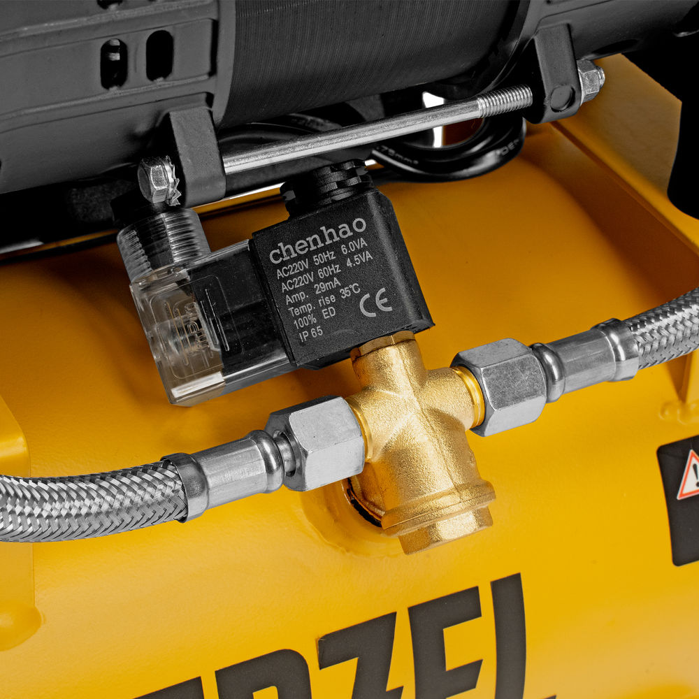 Компрессор безмасл. малошумный DLP-950/10, 950Вт,10 л, 2850 об/мин, 170 л/мин Denzel (58141)