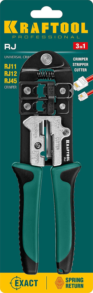Кримпер универсальный (RJ45, RJ11,RJ12) RJ KRAFTOOL 22699
