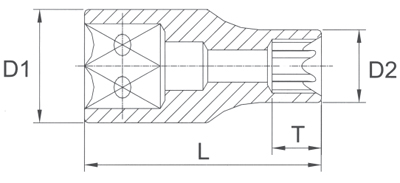 Головка торцевая E5 1/4 Licota E205