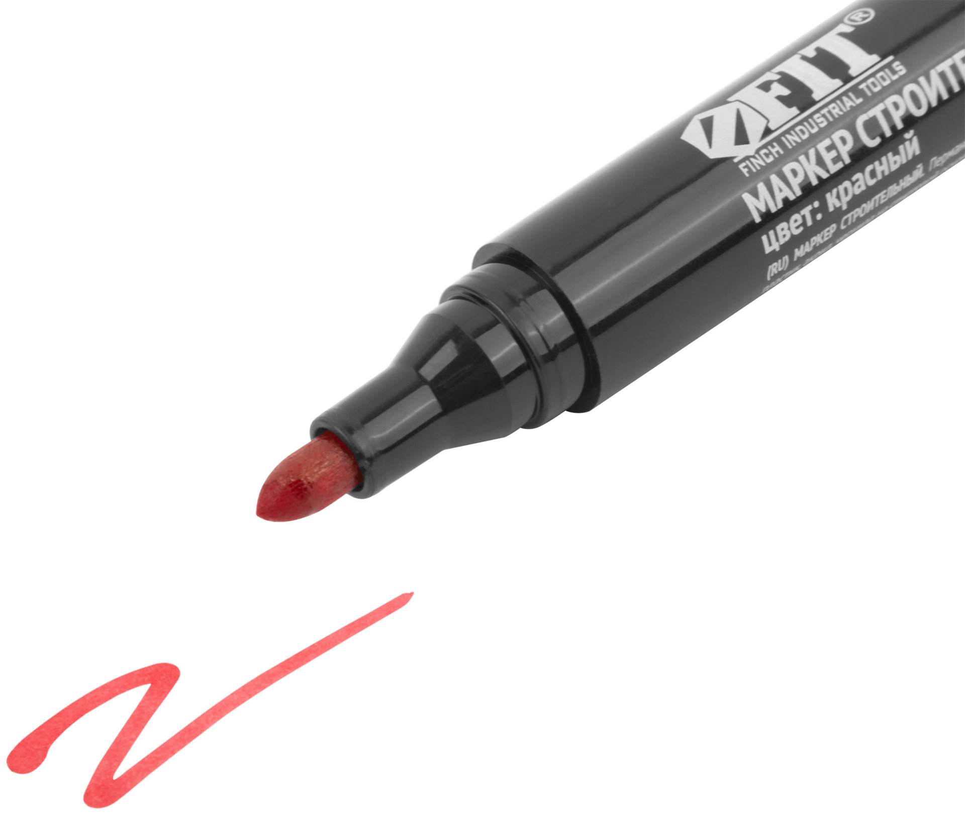 Маркер строительный перманентный, красный (04348)