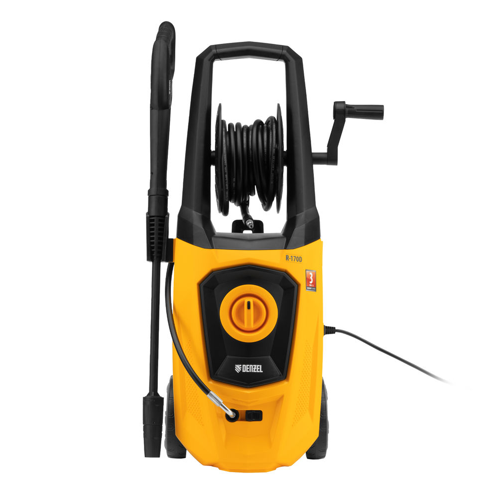 Моечная машина высокого давления R-170D, 2000 Вт, 170 бар, 360 л/ч, с барабаном Denzel (58229)