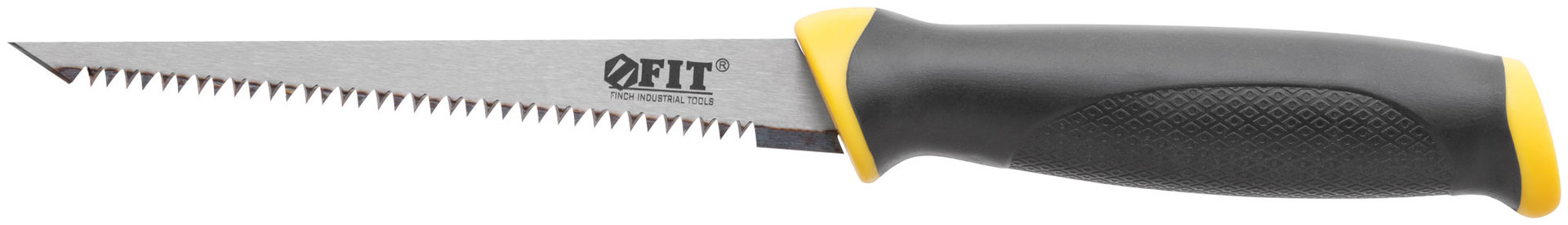 Ножовка для гипсокартона, каленый зуб, прорезиненная ручка 150 мм (15377)