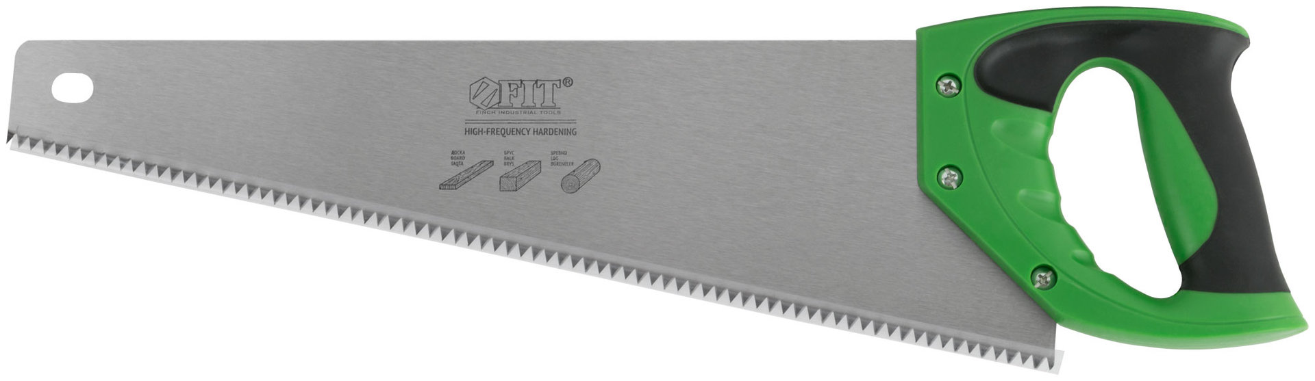 Ножовка по дереву, крупный каленый зуб 5 TPI, 2D заточка, пластиковая прорезиненная ручка 400 мм (40421)