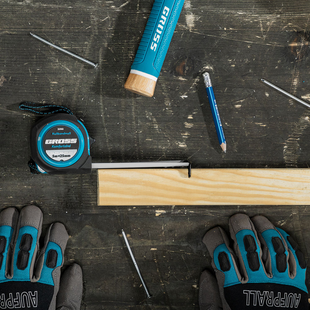 Рулетка Komfortabel 5 м х 25 мм,обрезиненный корпус Gross