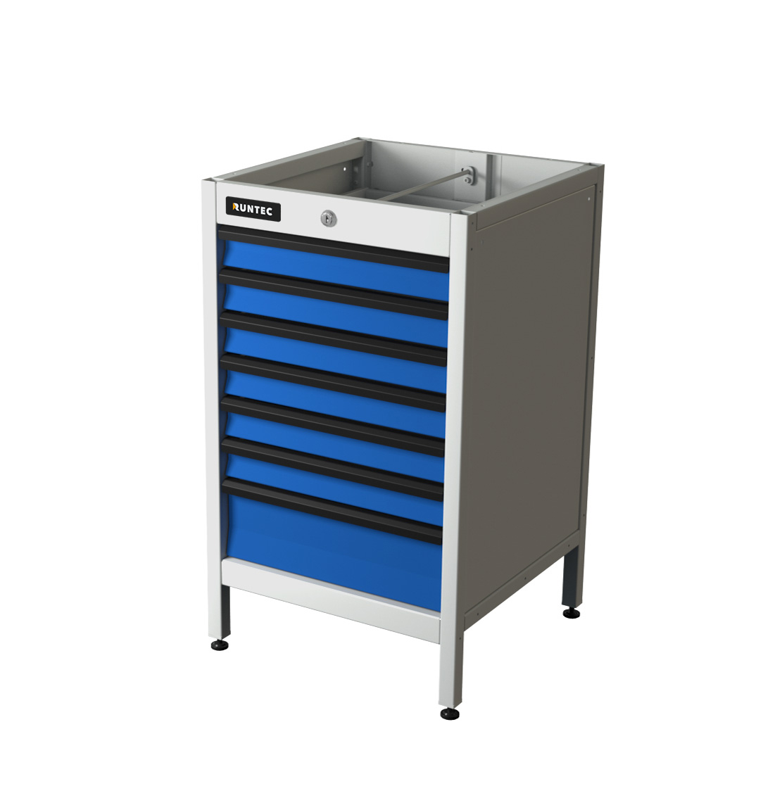 Тумба с 7-ю ящиками синий (светло-серый) RUNTEC TS7-7035-5005