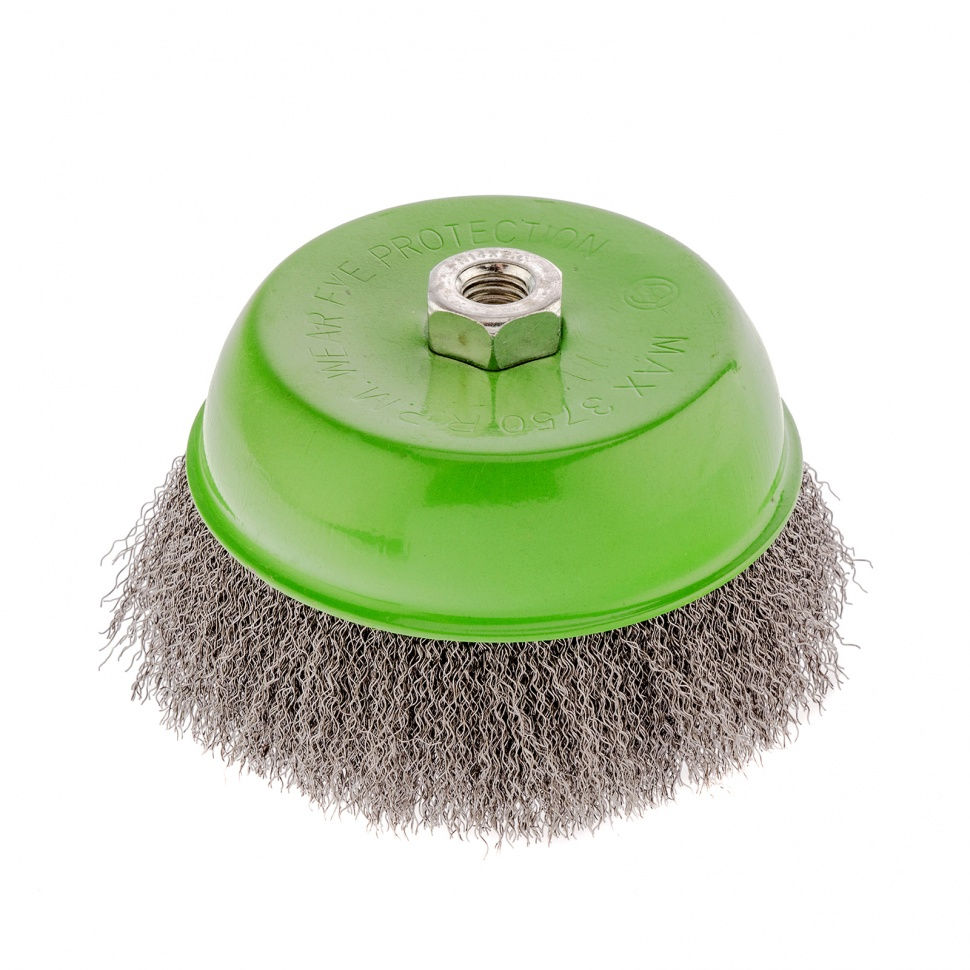 Щетка для УШМ, 150 мм, М14, чашка, витая проволока 0.3 мм Сибртех (746077)