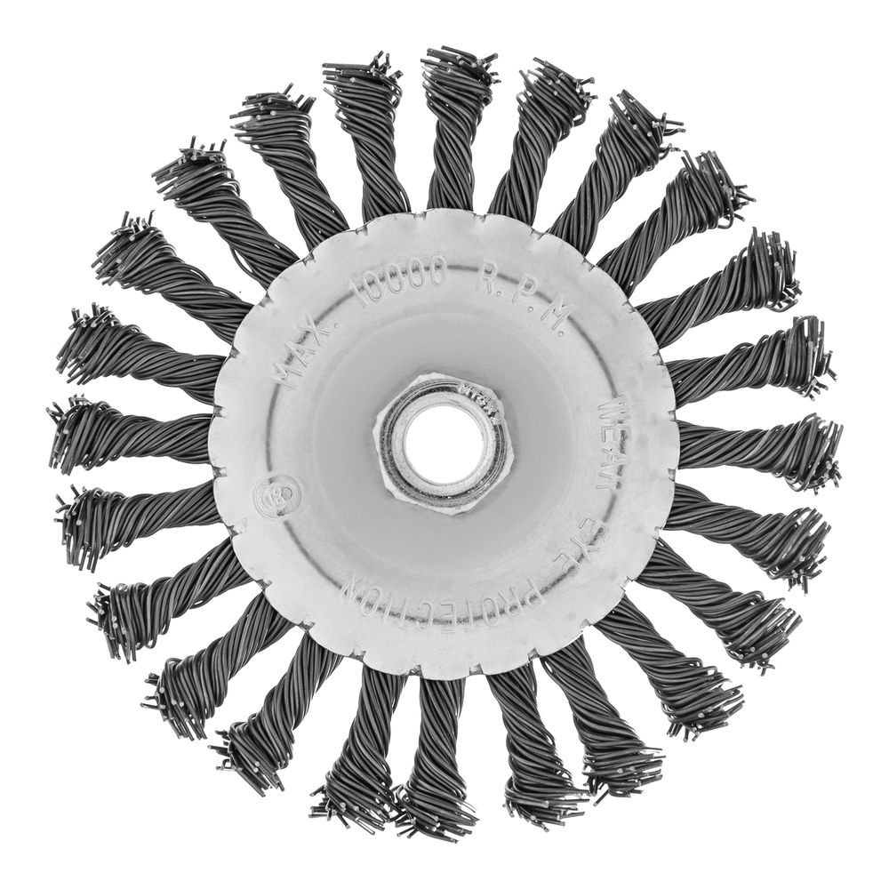 Щетка для УШМ 125 мм, М14, плоская, крученая проволока 0.8 мм Matrix (74644)