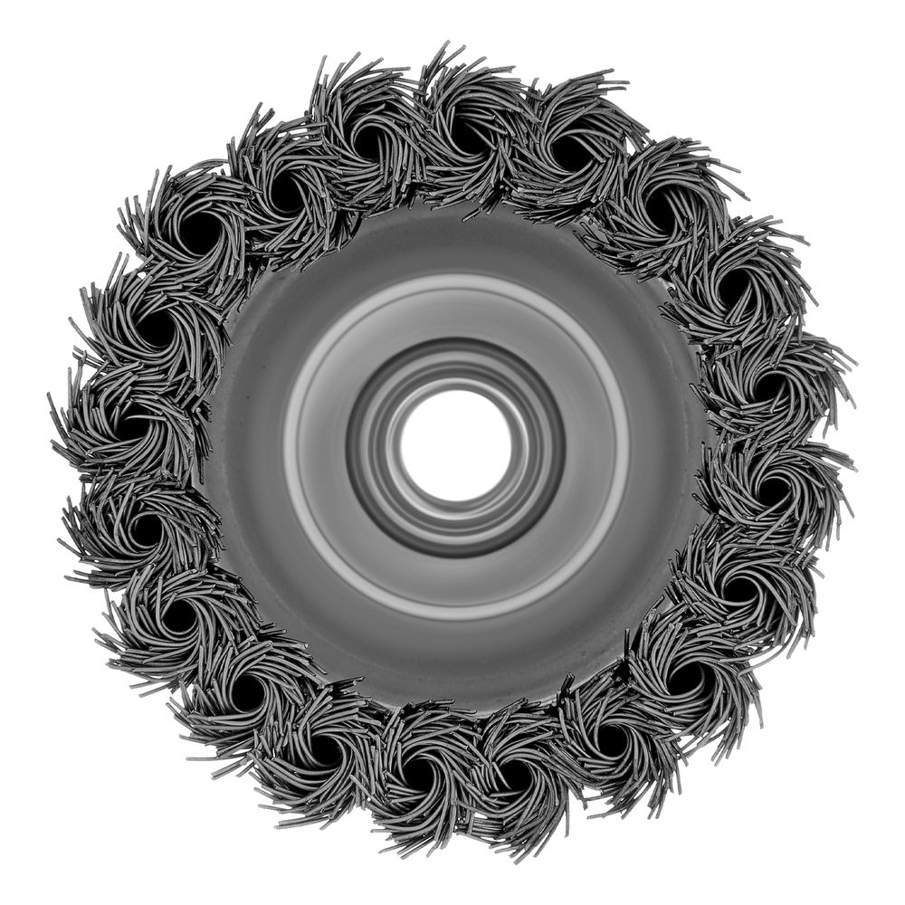 Щетка для УШМ Heavy Duty, 80 мм, М14, чашка, крученая проволока 0.5 мм Matrix (74670)