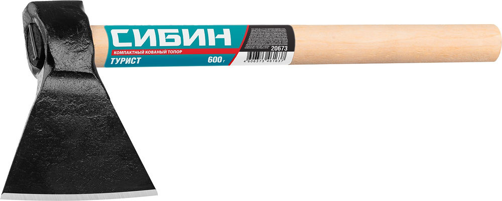 Кованый топор с округлым лезвием 600/800 г 390 мм СИБИН Турист 20673