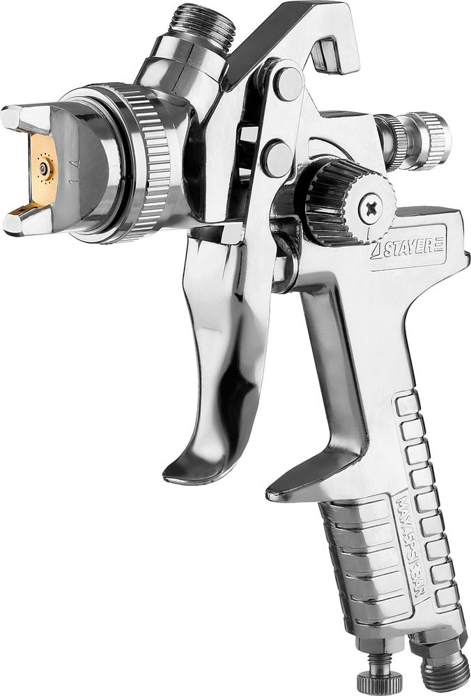 Краскопульт пневматический AirPro G, HVLP 1.4 мм, с верхним бачком STAYER Professional 06476-1.4