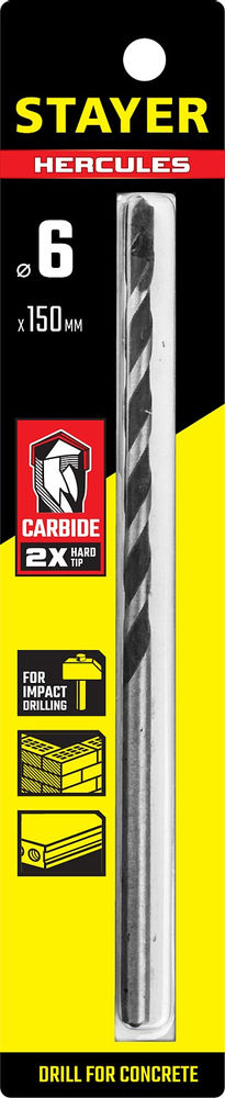 Сверло по бетону Hercules, 6 x 150 мм STAYER Professional 2915-150-06_z01