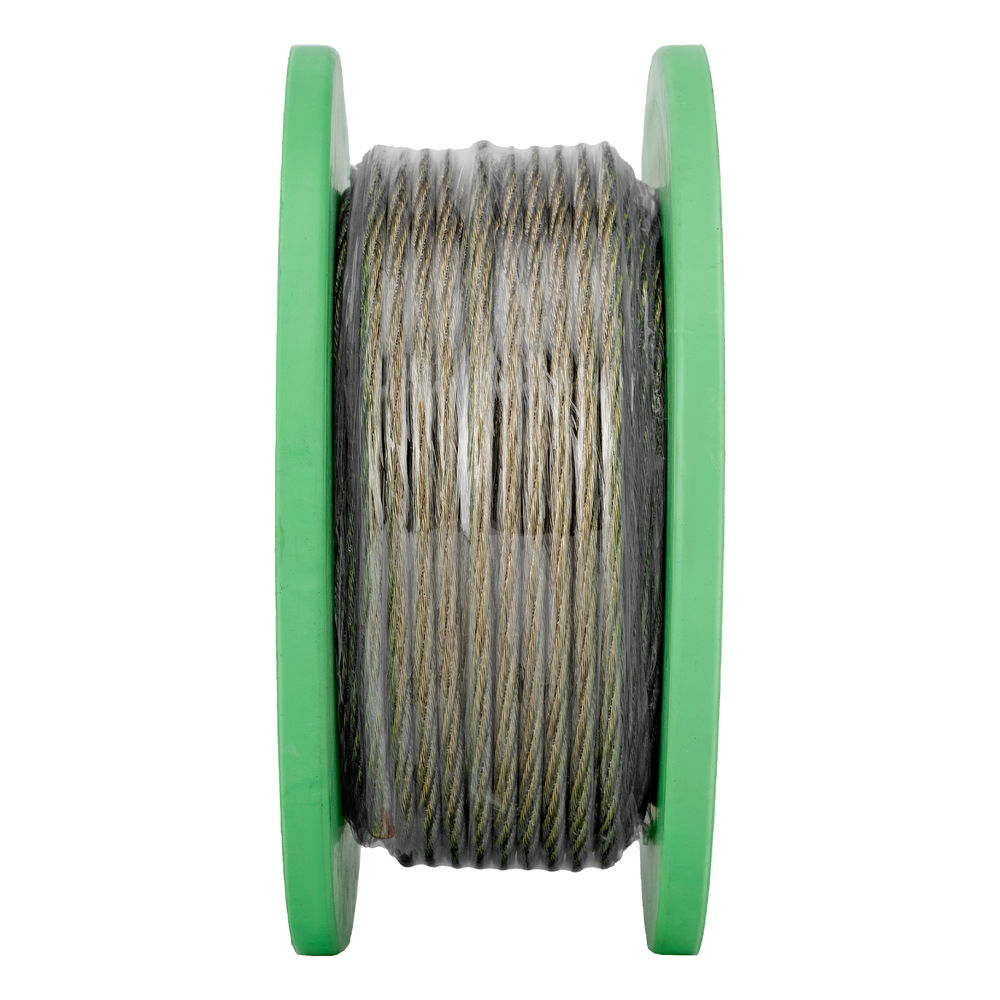 Трос металлополимерный прозрачный ПР-5.0, толщина 5.0 мм, катушка 50 метров Сибртех (47639)