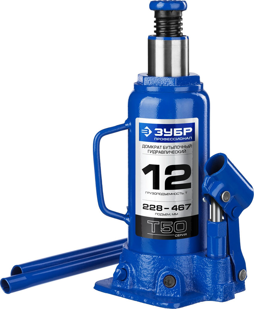 Домкрат гидравлический бутылочный 12 т 228-467 мм Профессионал ЗУБР 43060-12
