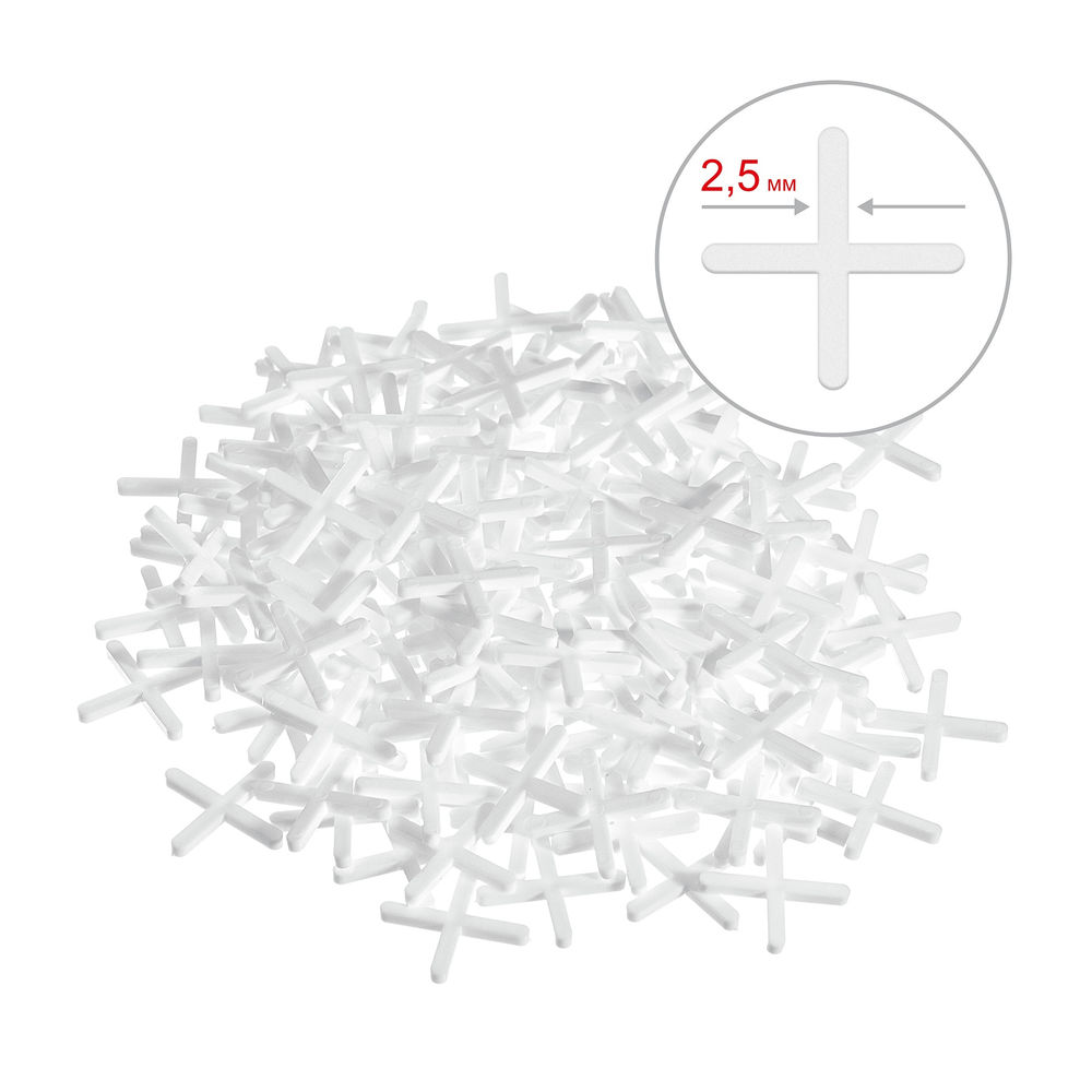 Крестики для плитки 2.5 мм, 150 шт ЗУБР 33811-2.5