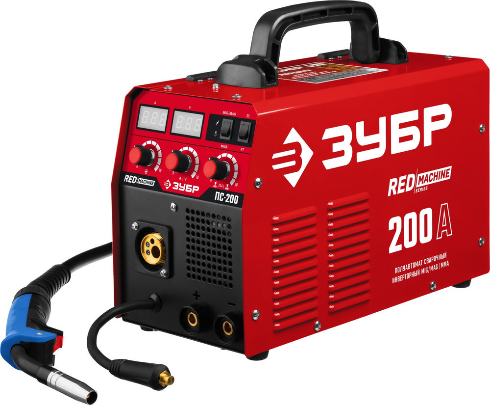 Сварочный полуавтомат инверторный MIG-MAG / ММА, 200 А RED MACHINE ЗУБР ПС-200